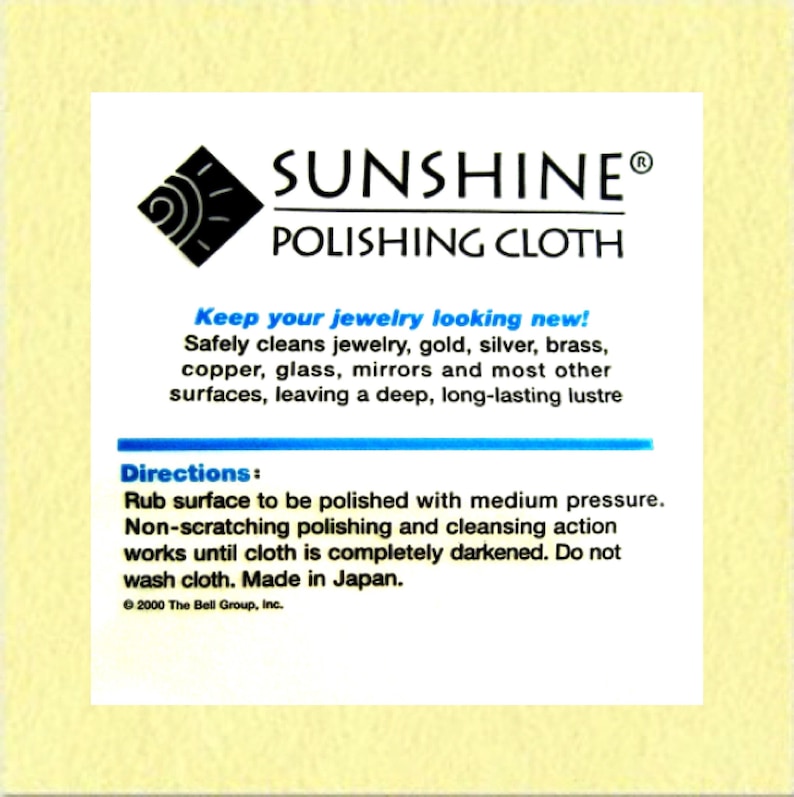 Sunshine Polishing Cloth 1 2x2 inch  Add-On Purchase Only image 1