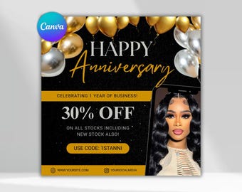 Sjabloon jubileumfolder, beautybedrijfpromo (digitale download)
