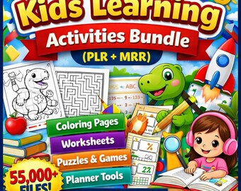 Kids Activity Bundle Printable | Coloring Worksheets Maze Busy Book | Preschool Learning Pack PDF Instant Download