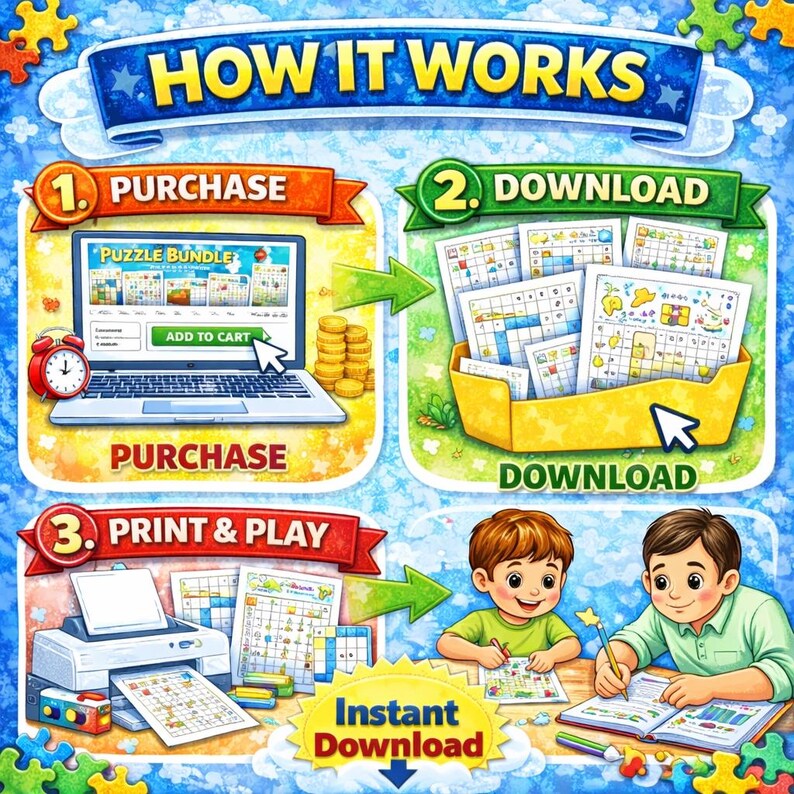 Puzzle Bundle Printable | Sudoku Maze Worksheets for Kids & Adults | Brain Games Activity Pack PDF Instant Download image 3