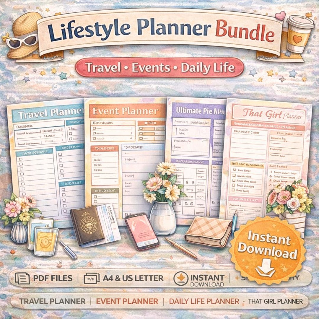 Life Planner Bundle Printable | Travel, Event & Daily Life Planner ...