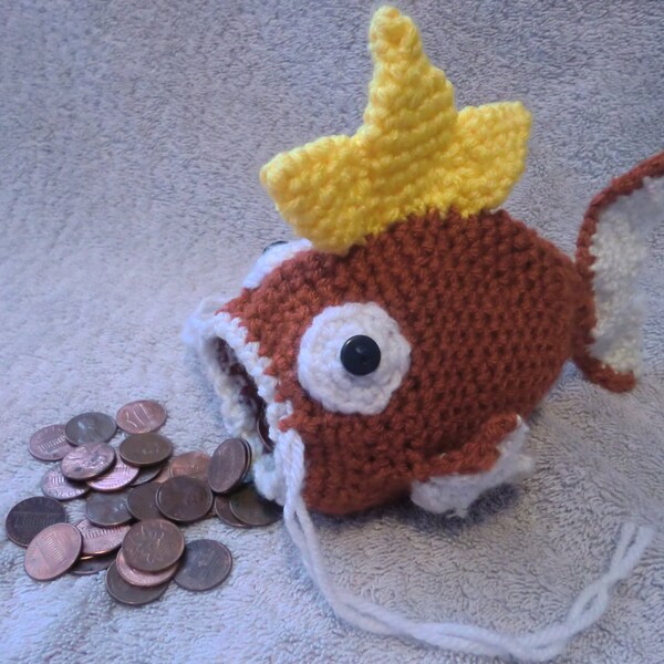 Pokemon Magikarp-Inspired Orange Fish Drawstring Pouch