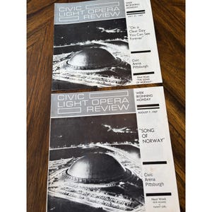 Programas de la función de la Ópera Ligera Cívica de 1967, Teatro Civic Arena de Pittsburgh