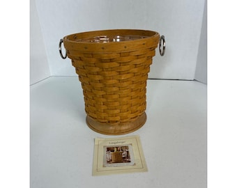 Longaberger Collectors Club Celebration Basket, gesigneerd, houten voet, ringgrepen, 23 cm