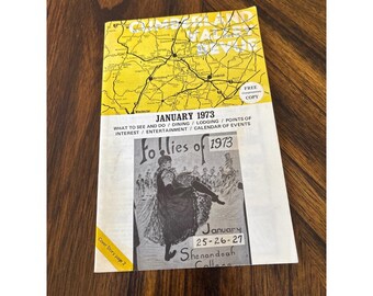 Guía de viajes de Cumberland Valley Revue, Maryland y Pensilvania, enero de 1973.