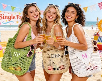 Personalized Raffia Beach Tote Bag for Women, Embroidered Straw Purse, Bridesmaid Gifts, Bridal Shower Gift, Summer Vacation Bag