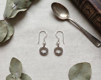 Karen Hill Tribe Silver Earrings | Hammered 99% Pure Thai Artisan Jewelry