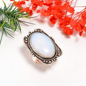 Natural Opalite Gemstone Vintage Handmade 925 Sterling Silver Ring