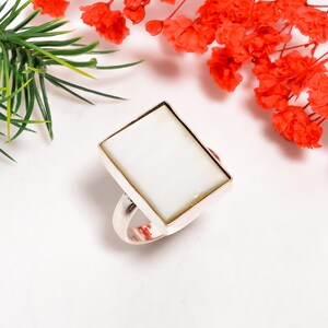 Mother Of Pearl Gemstone Ethnic Handmade 925 Sterling Silver Ring