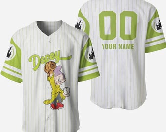 Camiseta de béisbol personalizada de Disney del Enanito Tontín, camiseta de béisbol con nombre personalizado, camiseta de béisbol para fans de Disney, camiseta de béisbol