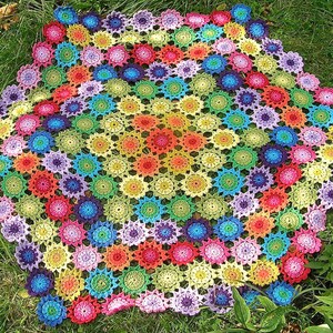 Patrón para manta de flores