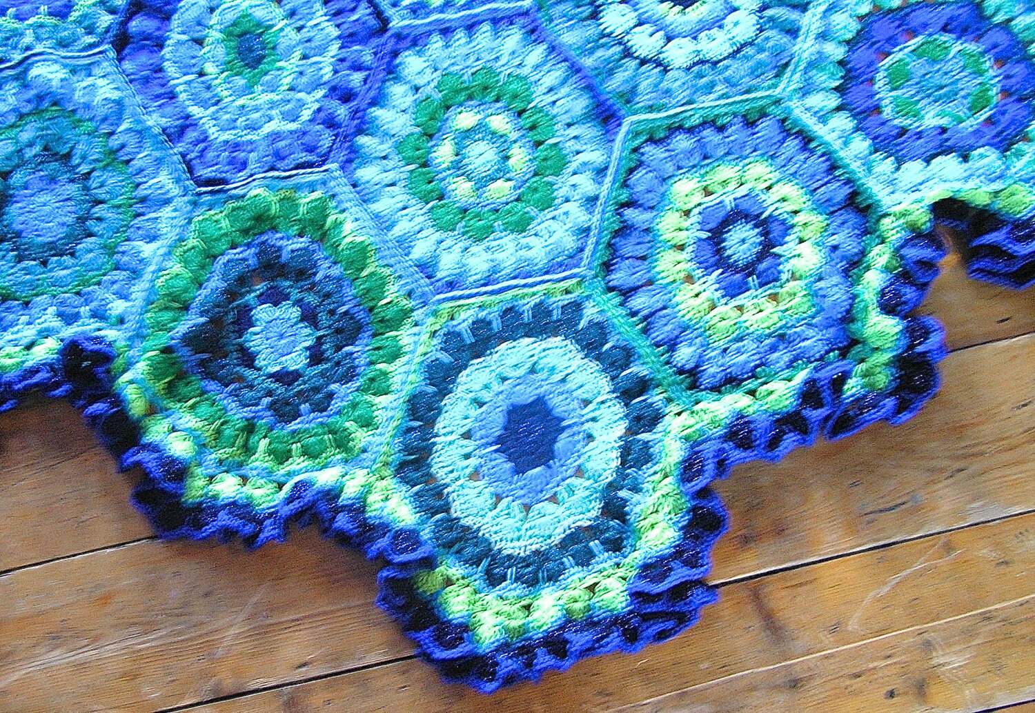 Crochet flower blanket / throw Etsy