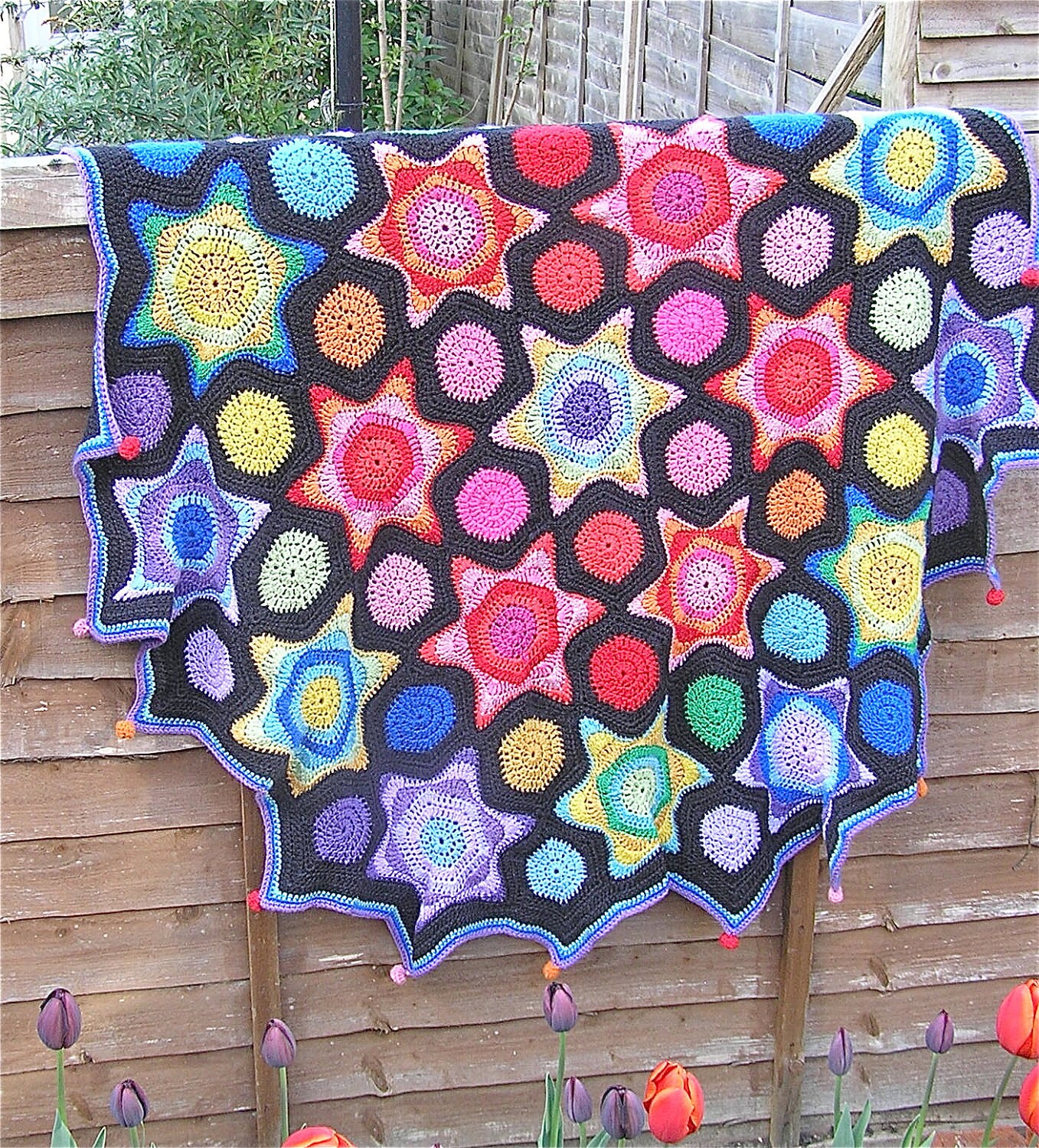 Heirloom. Beautiful Multicoloured Merino Wool Crochet Blanket. Etsy