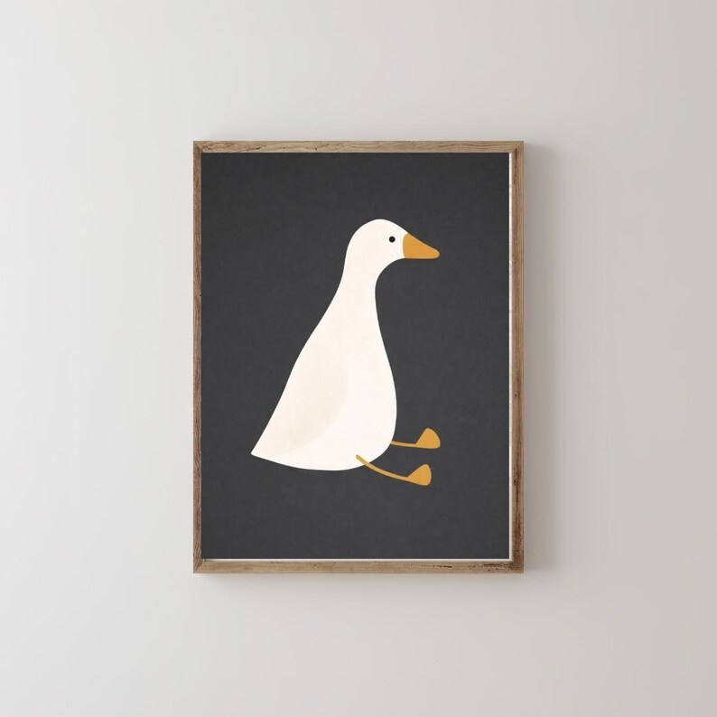Silly Goose Wall Art, Cute Goose Poster, Baby Boy Nursery Decor, Farm ...