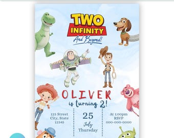 Editable Toy Story "Two Infinity and Beyond" Birthday Invitation (Digital Download)