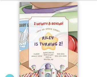 Invitación de cumpleaños de Buzz Lightyear / Toy Story / Plantilla editable de Canva / Descarga digital / Descarga instantánea