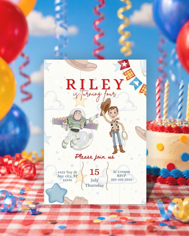 Toy Story birthday invitation
