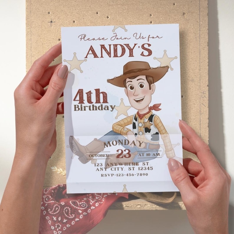 Invito di compleanno a tema Toy Story: modello Canva modificabile / Download immediato immagine 2