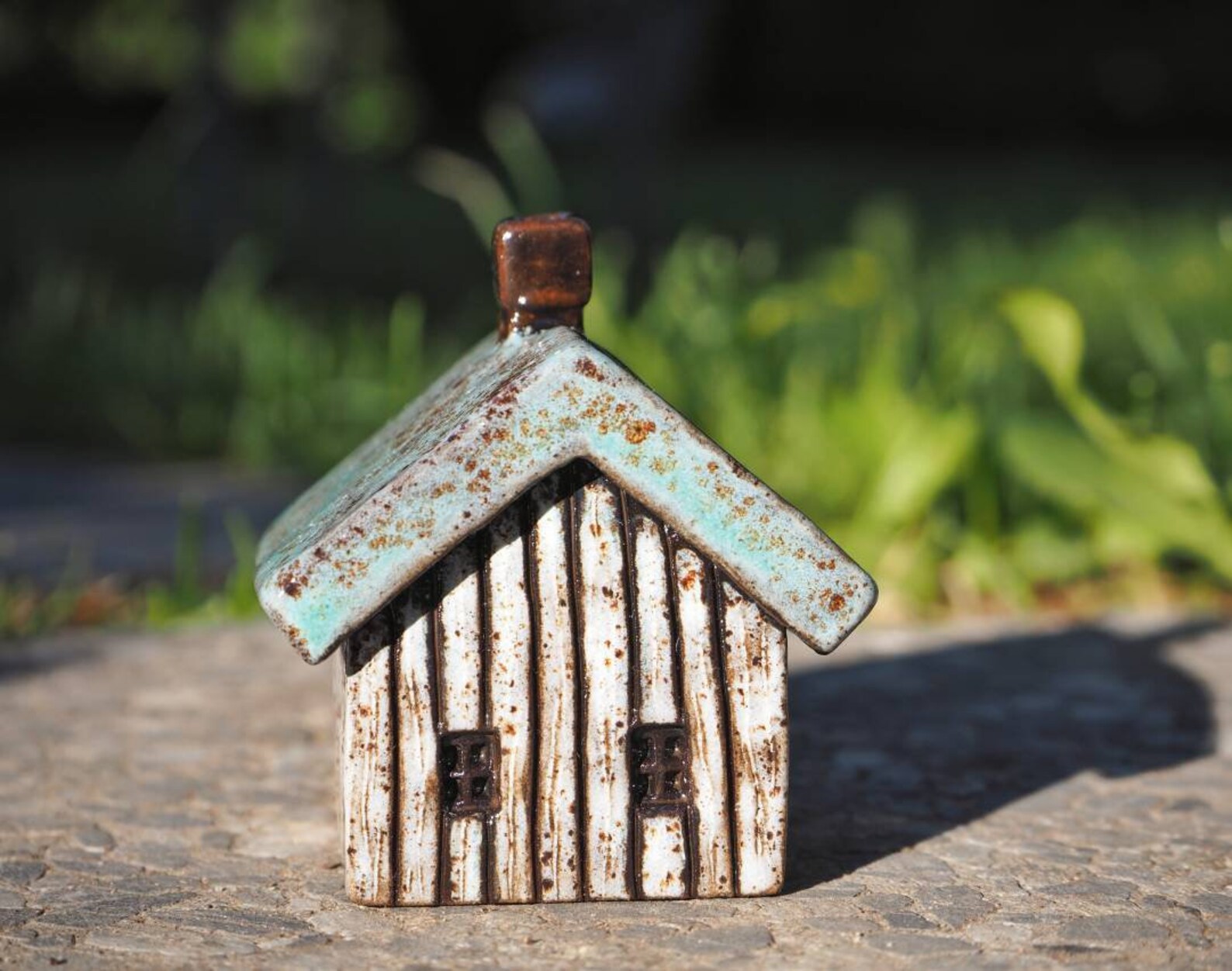 White ceramic house with amazing roof Decorative house Etsy