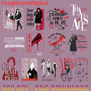 Djävulen bär Prada PNG, modebossdamcitatdesign (digital nedladdning)