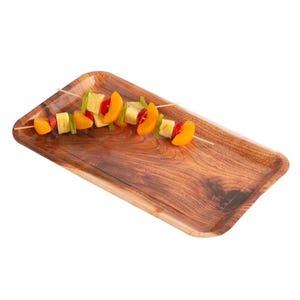 Set of 9 Faux Wood Plank Paper Serving Trays – Rustic Disposable Party Platters, Farmhouse Tableware, BBQ Picnic Catering Trays Decor