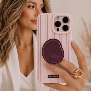 Phone Case with Brown Grip Stand, Socket iPhone Case.