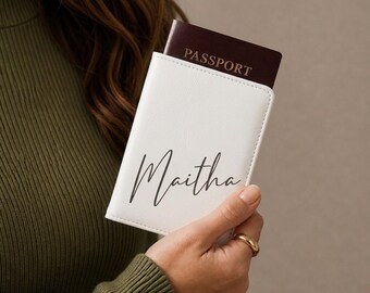 Personalized Leather Passport Holder | Custom Passport Cover | Travel Organizer Wallet | Wedding Gift | Office employee Gifts