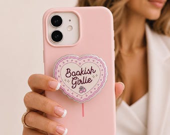 Bookish Girlie Popsocket, MagSafe Phone Grip, Magnetic Acrylic Reader Accessory (Phone Holder)