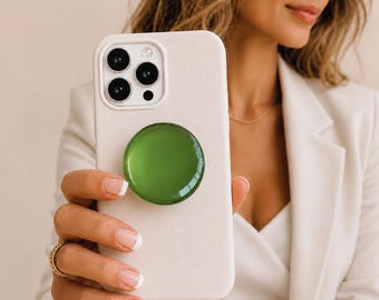 Suporte PopSocket redondo em formato de bola de cristal brilhante para celular.