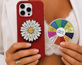 Daisy Yes/No MagSafe Phone Grip, Rotating Decision Wheel Pop Socket