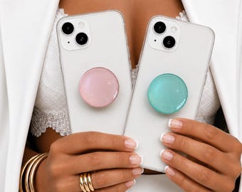 Glossy Crystal Ball Popsocket, Round Phone Holder Accessory.