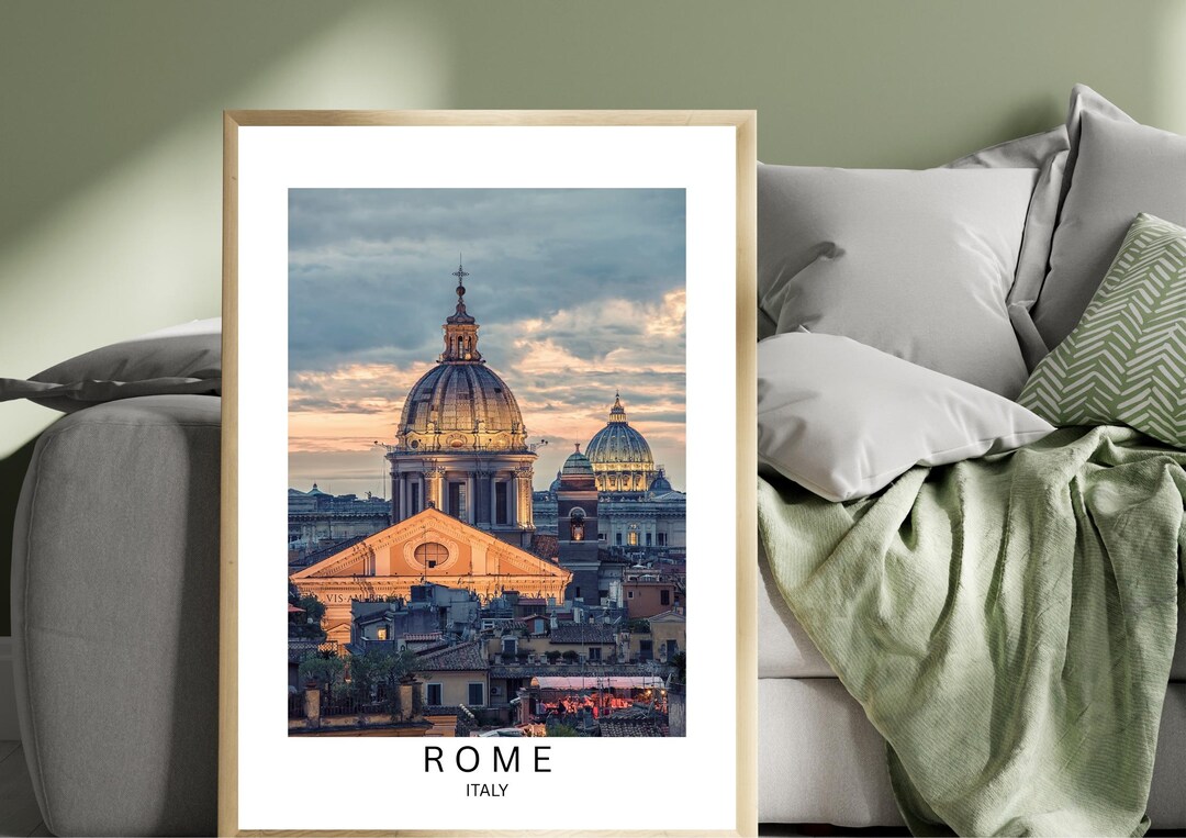 Rome Wall Art Print, Italy Travel Poster, Colosseum Print, Rome Skyline ...