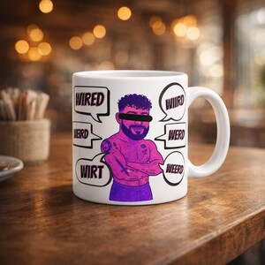 Weiße Keramik Tasse „wired“ – Trash TV Meme | Lustige Meme Tasse | Reality TV Humor | Geschenk witzig
