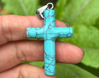 Colgante de cruz de jade / Collar de piedra natural tallado a mano / Joyería cristiana espiritual / Amuleto de cristal blanco lechoso