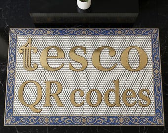 Personalized Mosaic Business Sign | Custom Tile Logo, Storefront Entry, Vintage Floor Marker