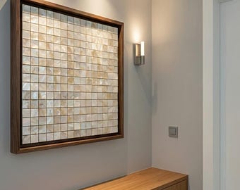 Naturalna masa perłowa, płytki mozaikowe z małą łuską ryby – super białe