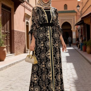 green emerald velvet dress Marwa Fashion Abayas for Women Muslim main image 0