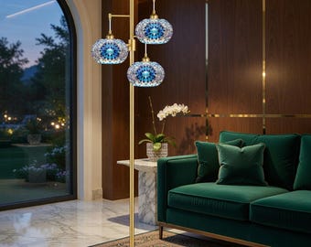 Turkish Floor Lamp Tiffany Mosaic Glass Tree Boho Tall Lamp Living Room Bedroom