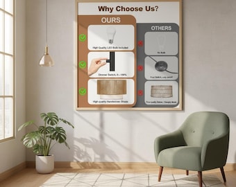 Boho Rattan Floor Lamp with Adjustable Arm, Dimmable Standing Lamp for Living Room Bedroom, Farmhouse Tall Corner Lamp Decor