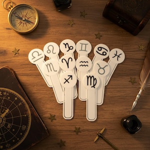 12 Zodiac Sign Bookmark Set, Personalized Astrology Bookish Minimalist Horoscope Book Marker, Star Sign Reader Gift,