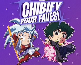 Anime Chibi Auftragsarbeit: Handgezeichnete Illustration im Anime-Stil, Png Digital Download