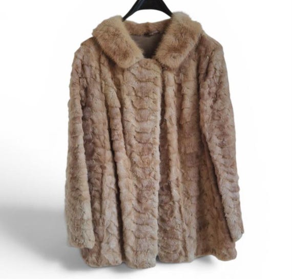 Beige Mink Fur Coat, M/L Size, Women's Fur Coat, Vintage Fur Coat, Real Fur Coat, Mink Coat, Light Brown Mink Fur, Mink Fur Coat, Mink Coat