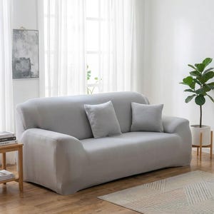 Copridivano in seta traspirante ed elasticizzato in spandex, adatto a divani a 1, 2, 3, 4 posti e a L. Ideale anche per chi ha animali domestici.