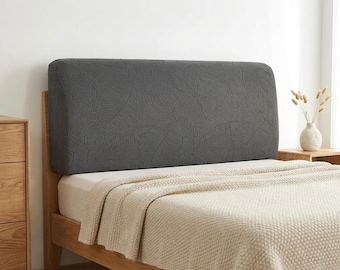 Elastic Jacquard Headboard Cover – Cozy Leaf Design for Bedroom