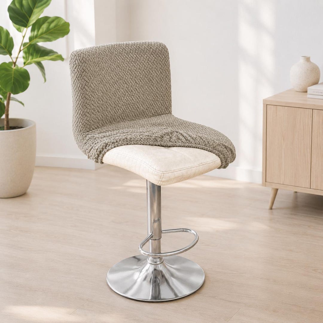 Solid Color Bar Solid Color Bar Stool Slipcovers for Dining Chairs, 2 Piece Set - Etsy