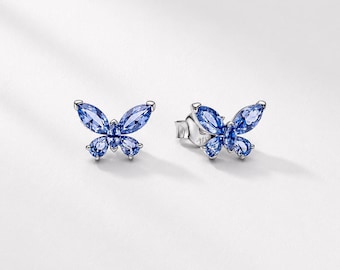 Pendientes de mariposa Pandora, plata de ley 925, regalos para ella, regalo de aniversario
