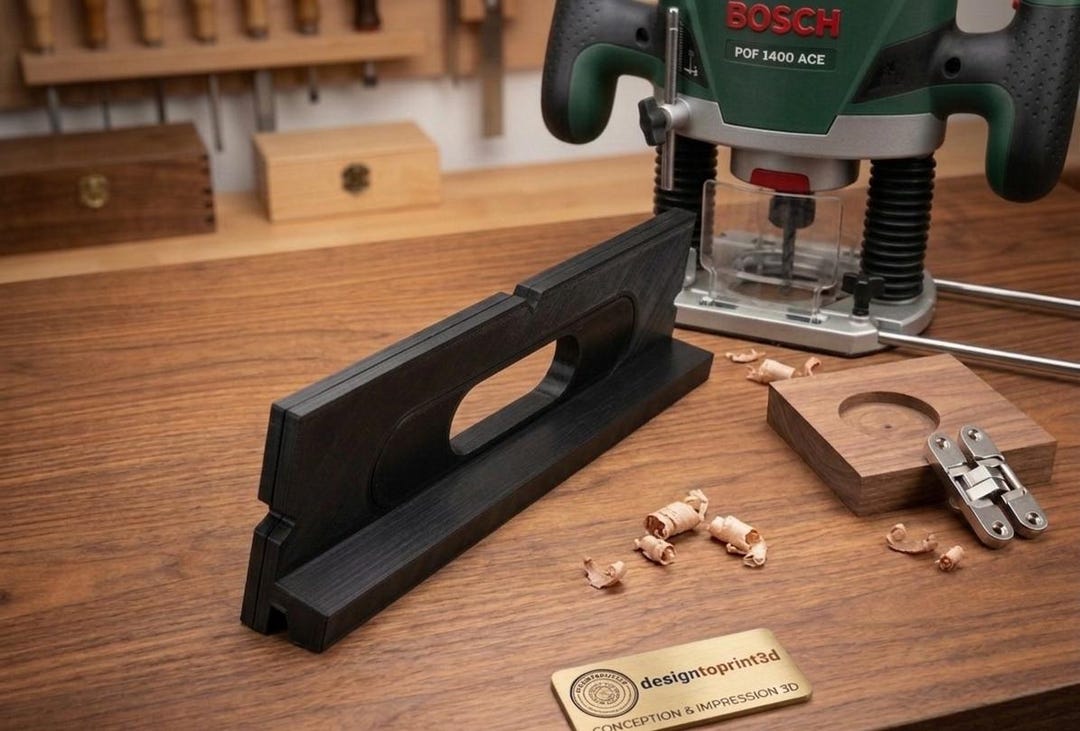 STL File | Bosch POF 1400 ACE Router Template | Invisible Hinge ...