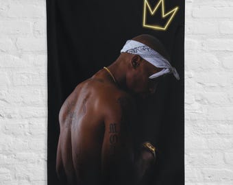 Tupac Shakur Hip Hop Rapper Polyester Flag Banner Tapestry Wall Hanging Art (3x5Ft)