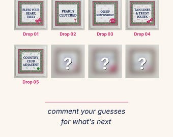 The Stitch Collection — Hand Painted Needlepoint Canvases | Preppy Funny Quotes | 13 Mesh | Pick Your Phrase
