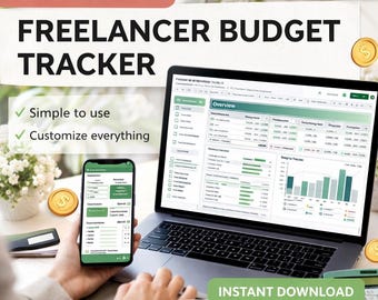 Freelancer Budget Tracker Spreadsheet | Excel/ Google Sheets | Income, Expenses & Tax Estimator